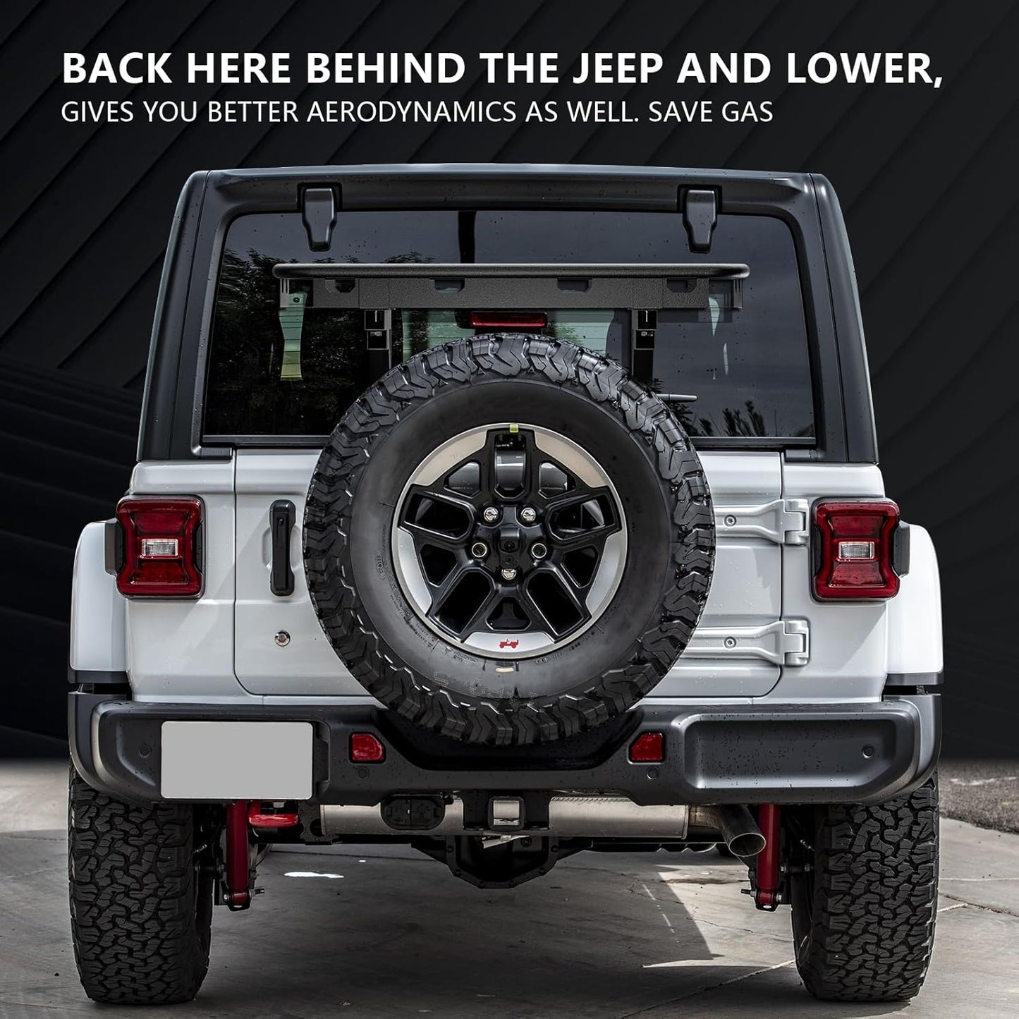 (New)  EYOUHZ for Wrangler JL Spare Tire Cargo Rack Rear Luggage Basket on OE Tailgate