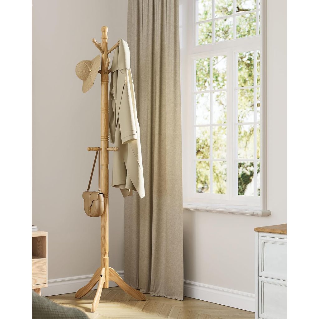 (New) VASAGLE Solid Wood Coat Rack and Stand