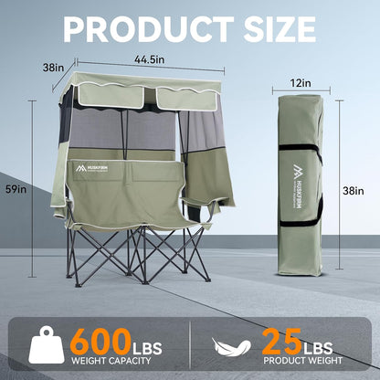 Double Camping Chair with Canopy