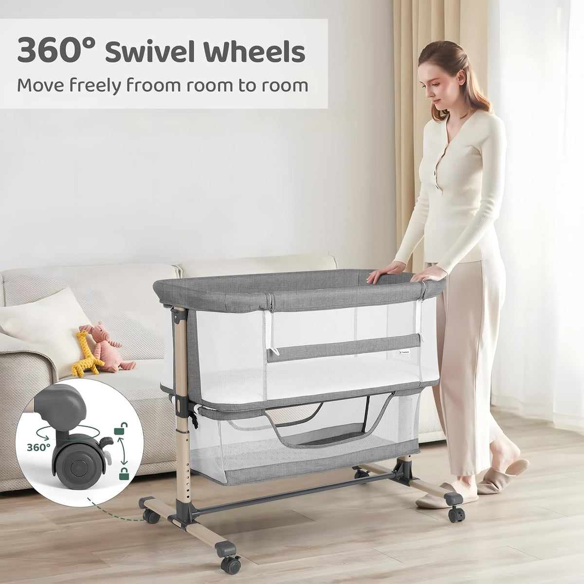 Cowiewie Bassinet Bedside Sleeper
