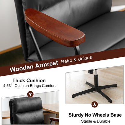 Okeysen Office Desk Ergonomic Chair with Wooden Armrests