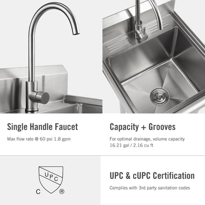(New) Trinity Stainless Steel Utility Sink