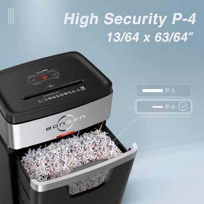 (New) BONSEN 20-Sheet Cross-Cut P-4 High Security Heavy Duty Paper Shredder