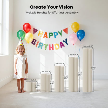 (New) 5 Pack Cylinder Stands for Party
