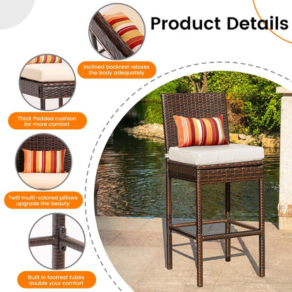 (New) Sundale Outdoor Wicker Bar Stool