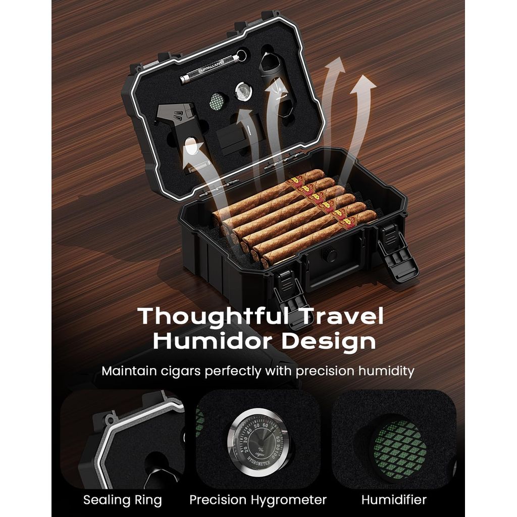 (New) Uppallant Travel Cigar Humidor Set