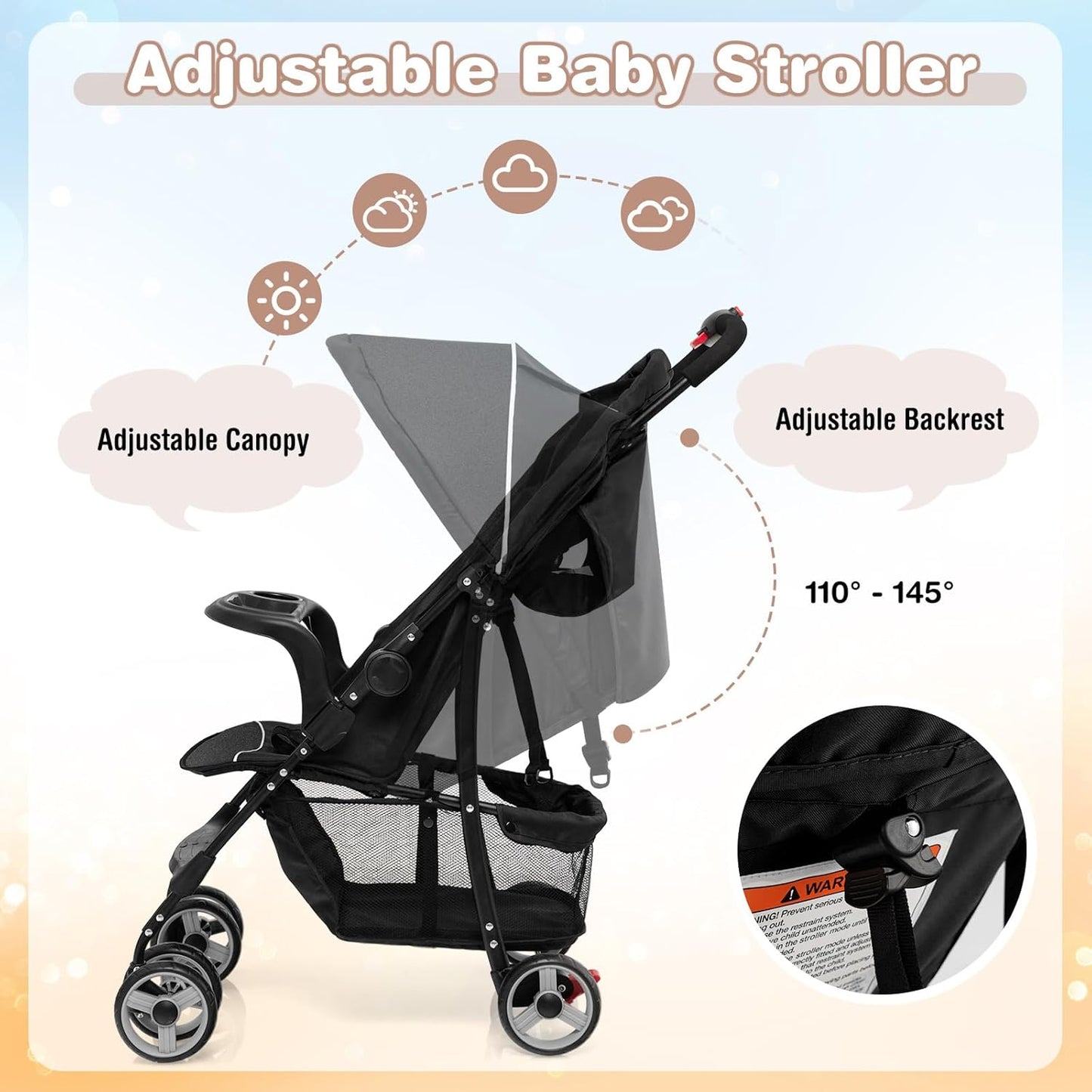 (New Out of Box) Baby Joy Lightweight Stroller