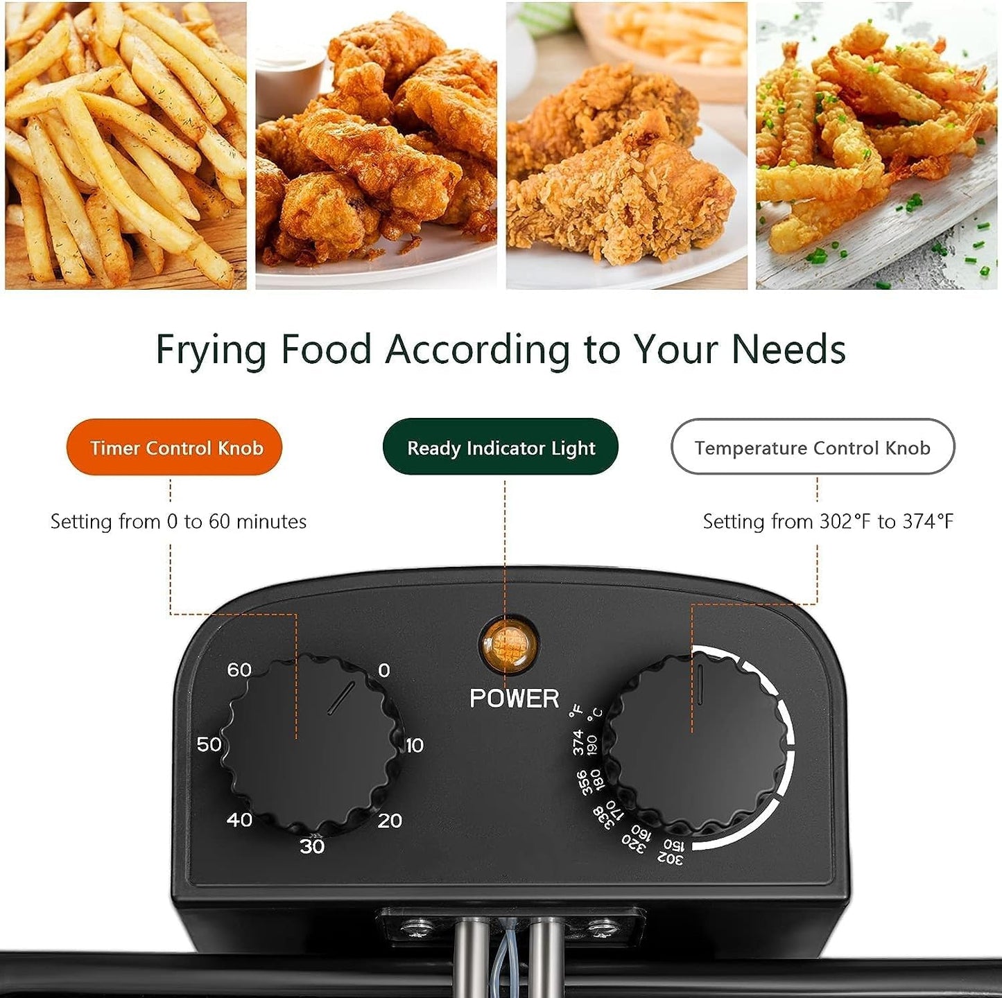 (New) WHALL - 5.3QT Electric Deep Fryer