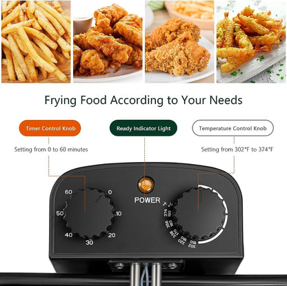 (New) WHALL - 5.3QT Electric Deep Fryer