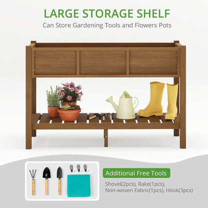 (New) LUE BONA Elevated Teak Raised Garden Bed