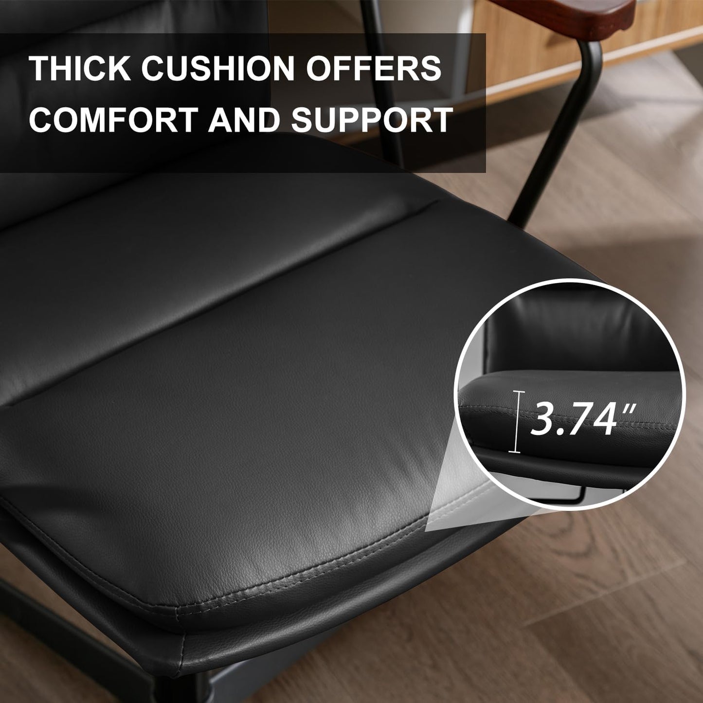 Okeysen Office Desk Ergonomic Chair with Wooden Armrests
