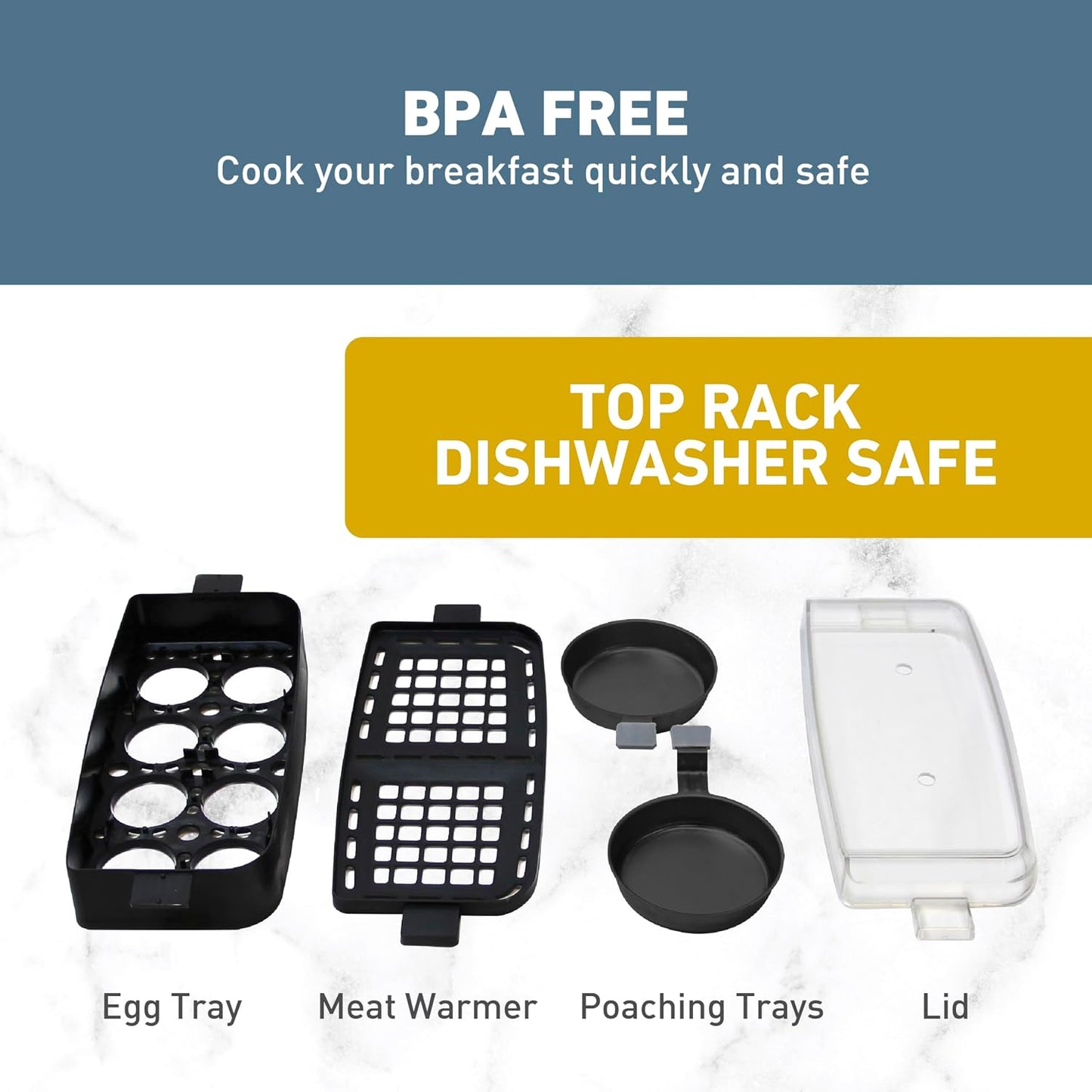 (New) West Bend Breakfast Station 2-Slice Toaster and Egg Cooker/Poacher with Removable Pre-Cooked Meat and Vegetable Warming Tray for Perfect Breakfast Sandwiches, 1200-Watts