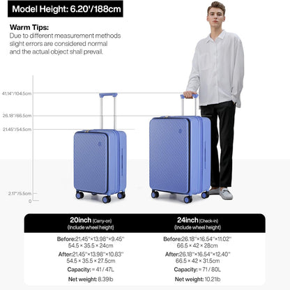 Mixi 24 Inch Large Expandable Checked Luggage