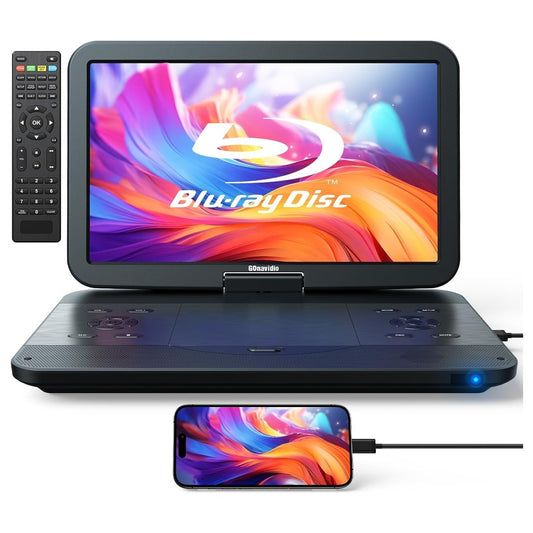 GOnavidio 15.4 Inch Portable Blu Ray DVD Player