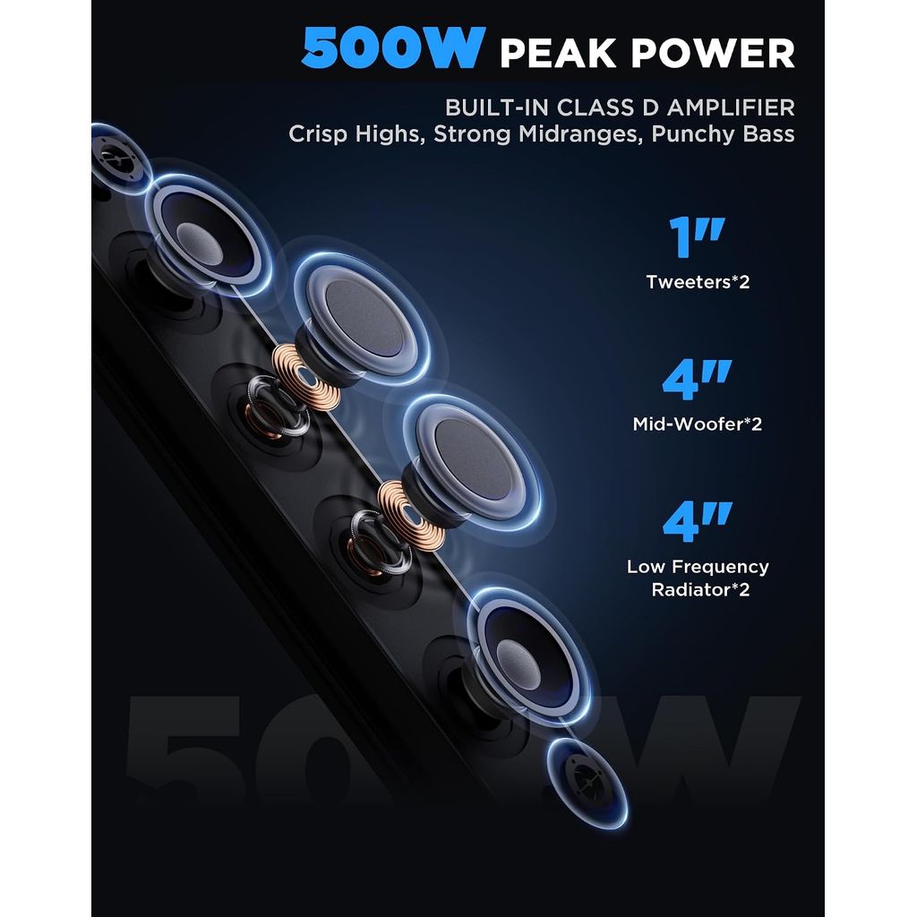 (New) Ehaho 25 Inch 6-Speaker UTV Sound Bar