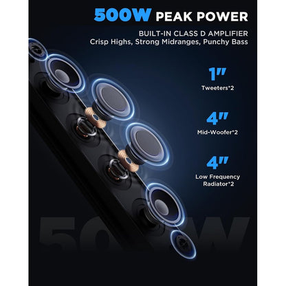(New) Ehaho 25 Inch 6-Speaker UTV Sound Bar