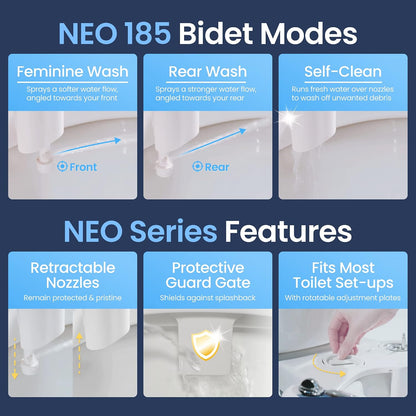 (New) LUXE Bidet NEO 185 - Bidet Attachment for Toilet Seat