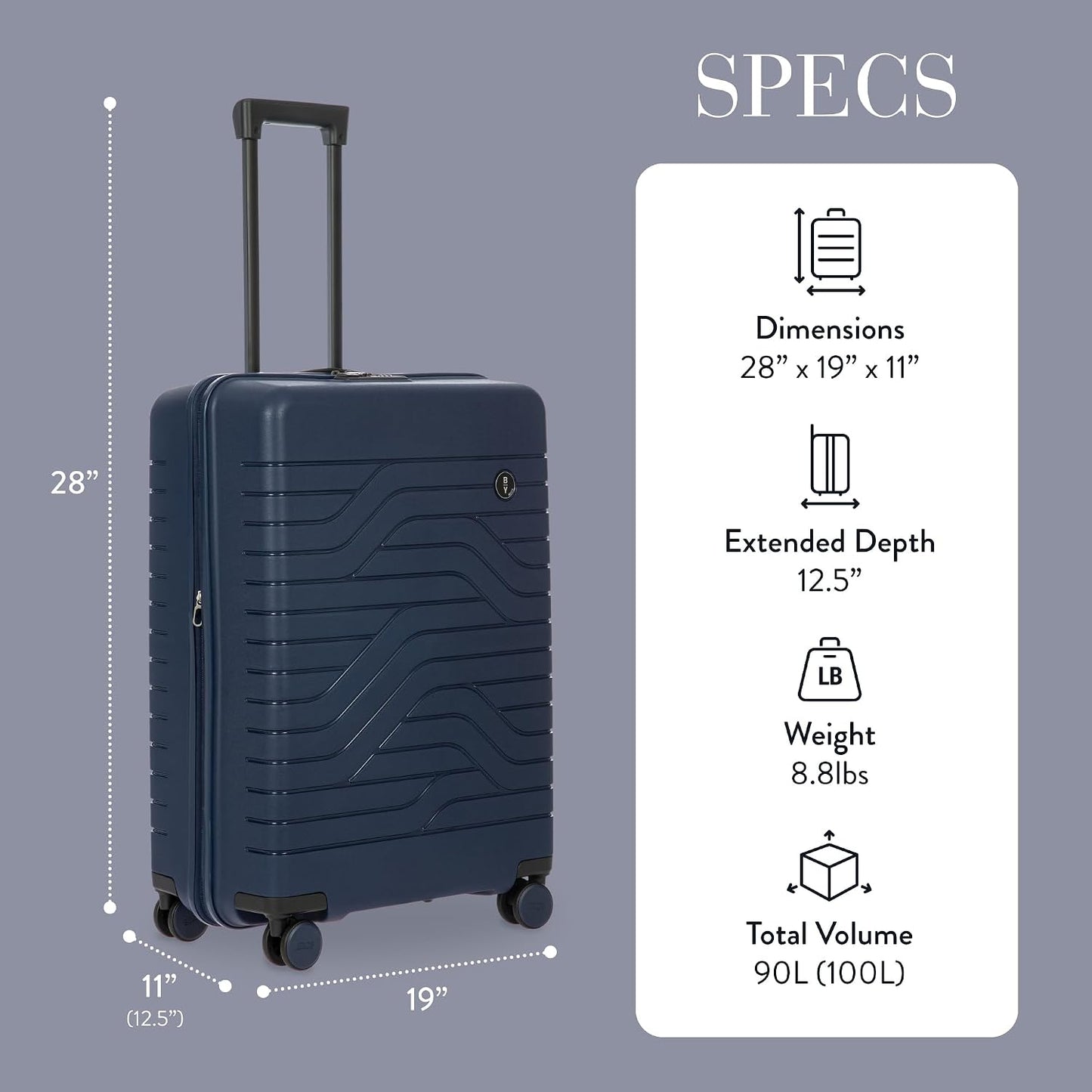 (New) Bric's - Ulisse 21" Expandable Spinner - Ocean Blue