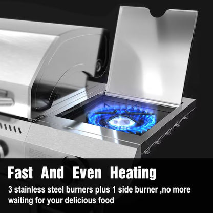 Silver 3 -Burner Liquid Propane Gas Grill