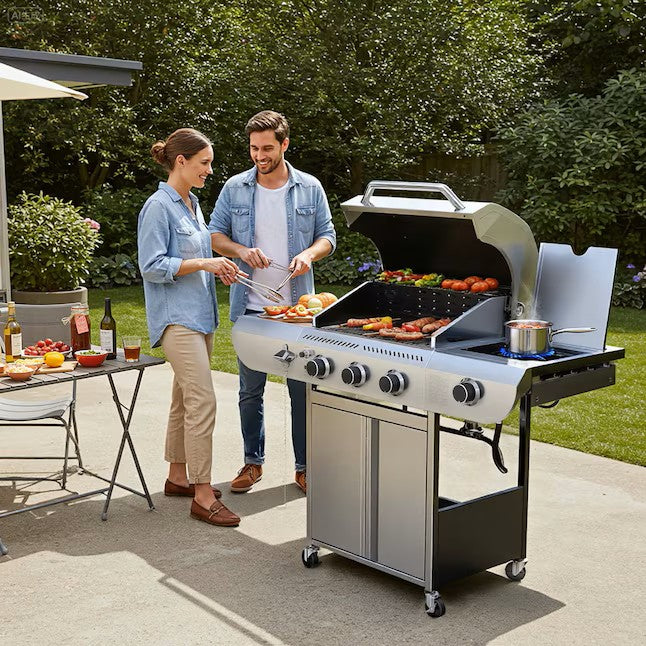 Silver 3 -Burner Liquid Propane Gas Grill