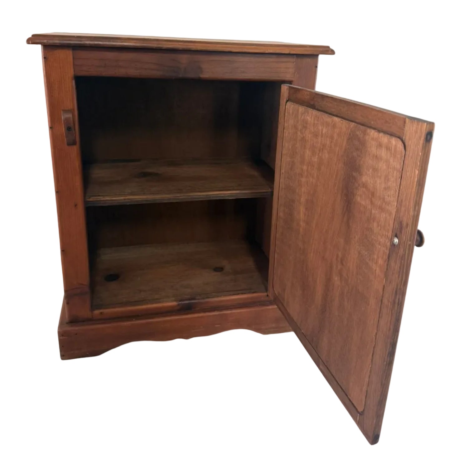 Vintage Pine Wood Hand Painted Night Stand End Table