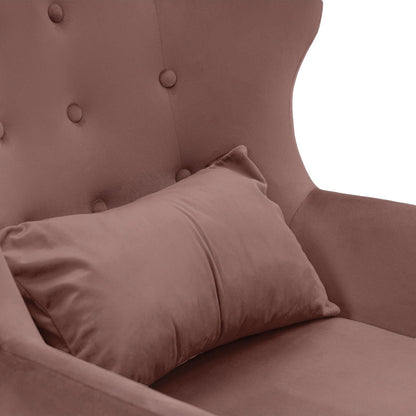 Velvet Wingback Accent Chair (Mauve)
