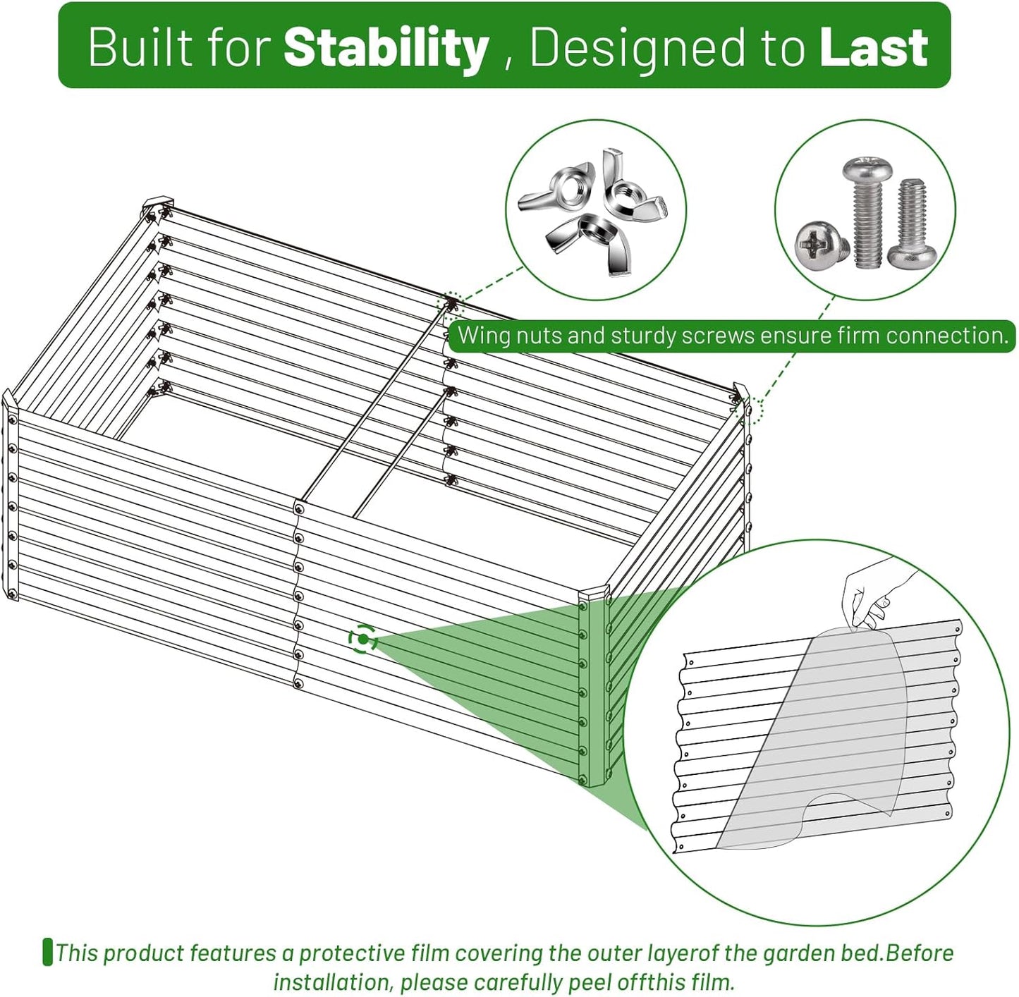 SnugNiture Galvanized Raised Garden Bed Kit