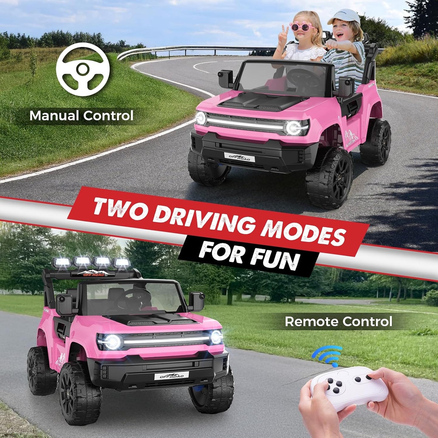 (New) Hikole 24V Kids 2-Seater Ride on Truck w/ Remote