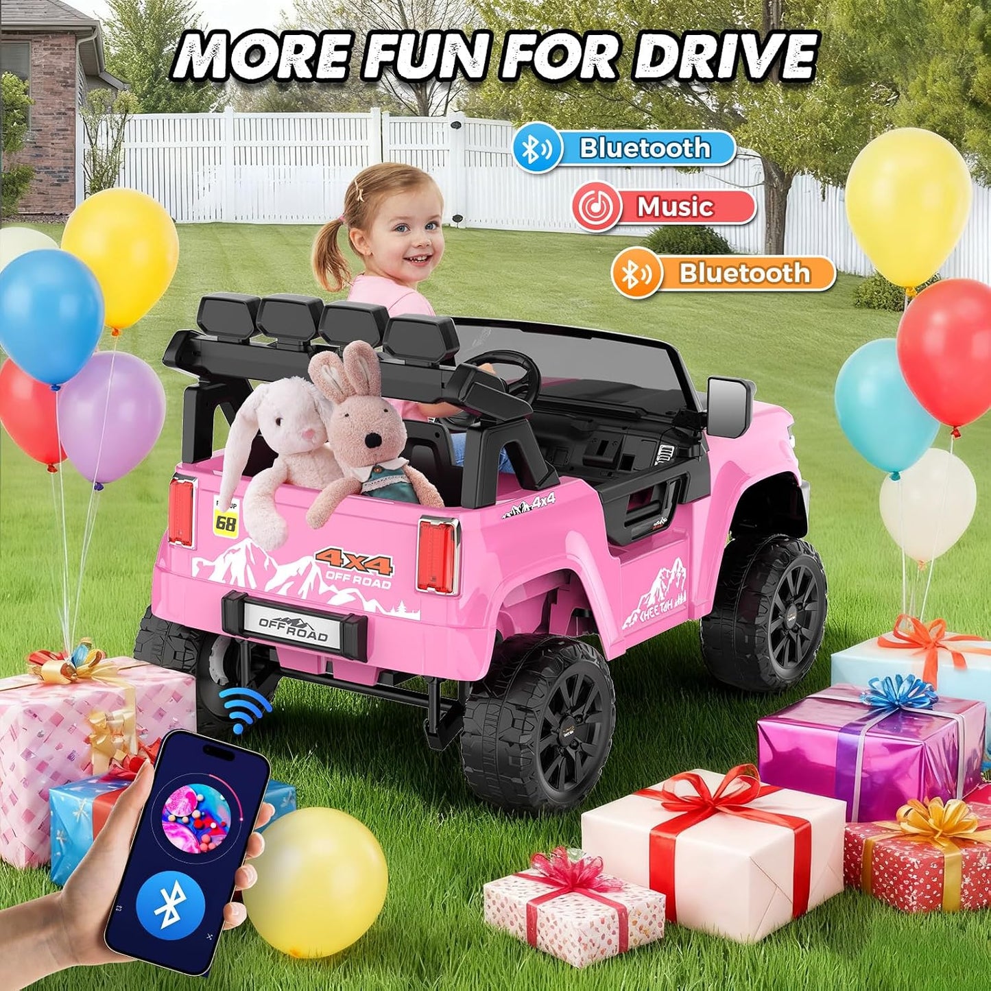(New) Hikole 24V Kids 2-Seater Ride on Truck w/ Remote