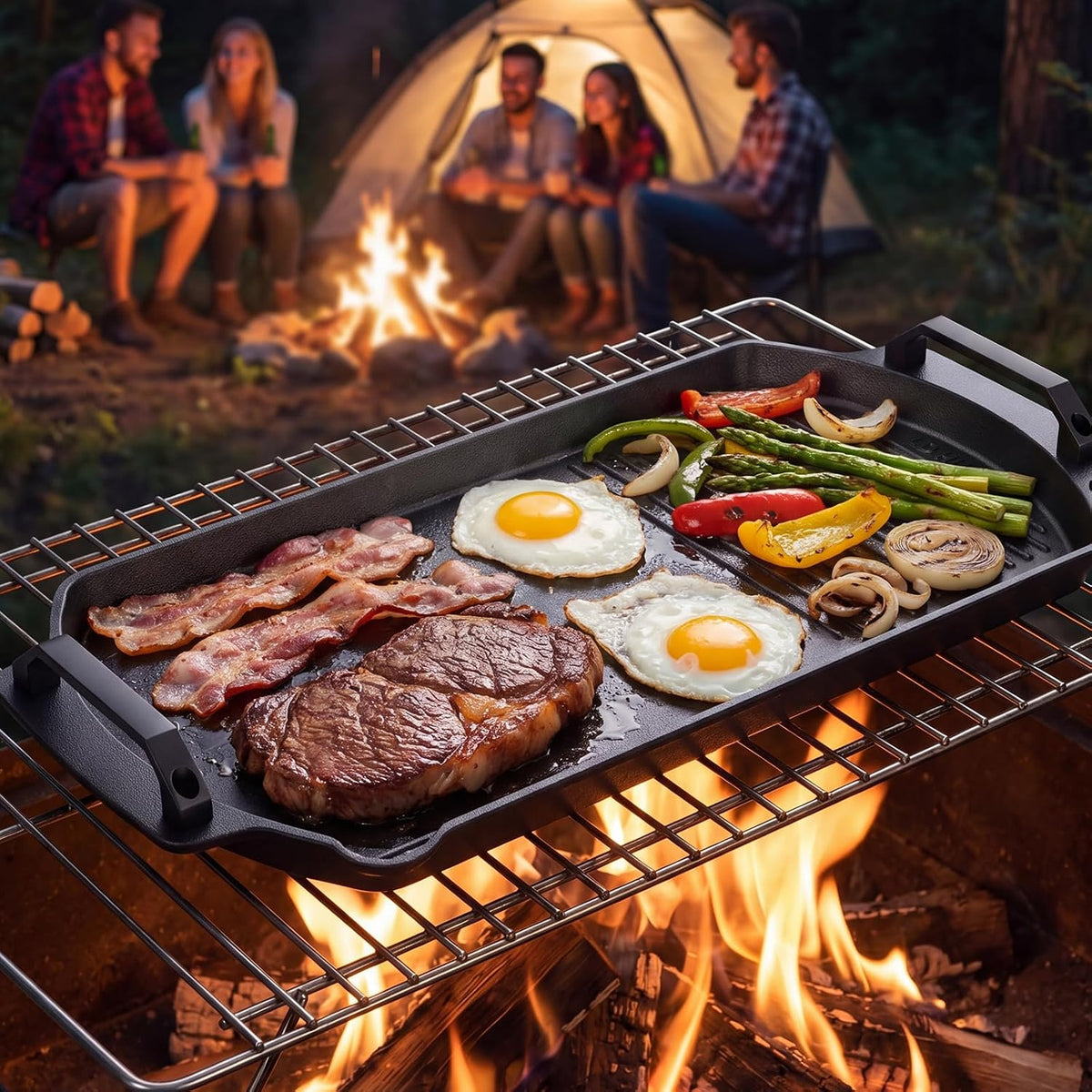 (New) Cast Iron Double Burner Griddle