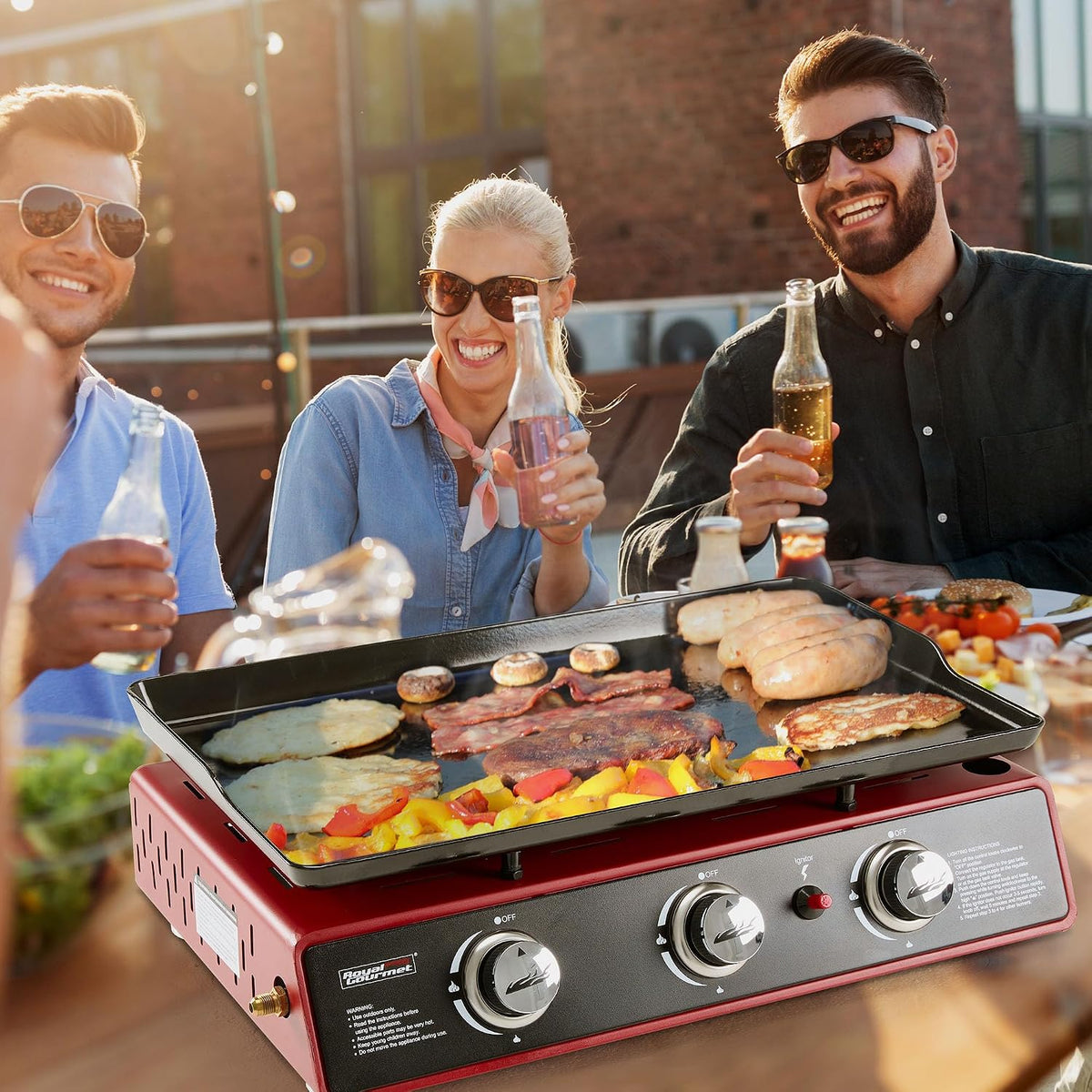 Royal Gourmet 3-Burner Tabletop Propane Gas Griddle