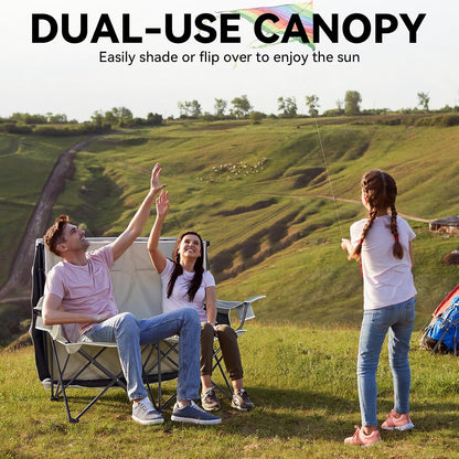 Double Camping Chair with Canopy
