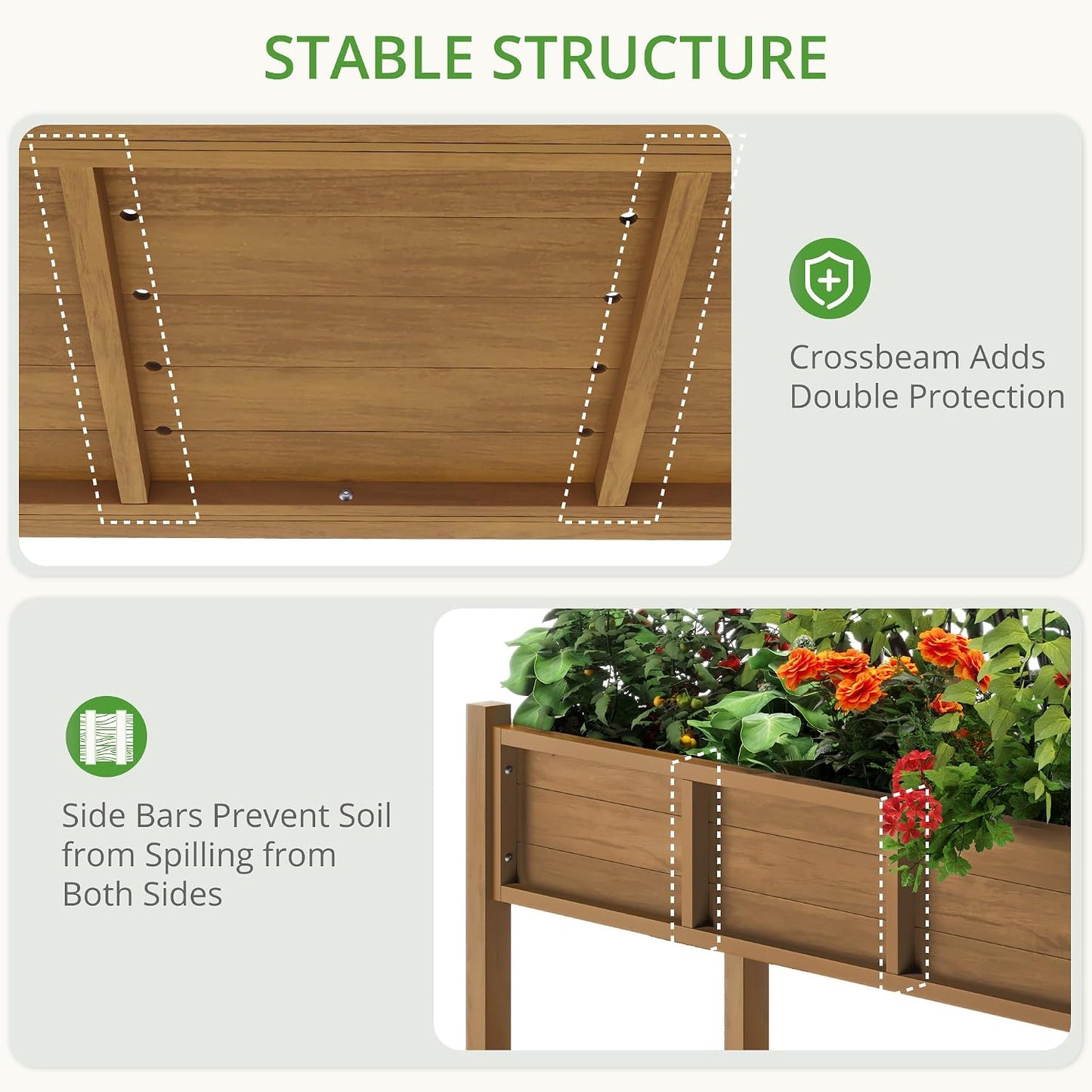 (New) LUE BONA Elevated Teak Raised Garden Bed