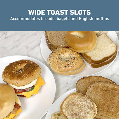 (New) West Bend Breakfast Station 2-Slice Toaster and Egg Cooker/Poacher with Removable Pre-Cooked Meat and Vegetable Warming Tray for Perfect Breakfast Sandwiches, 1200-Watts