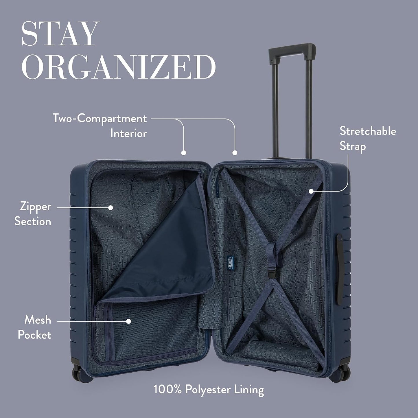 (New) Bric's - Ulisse 21" Expandable Spinner - Ocean Blue