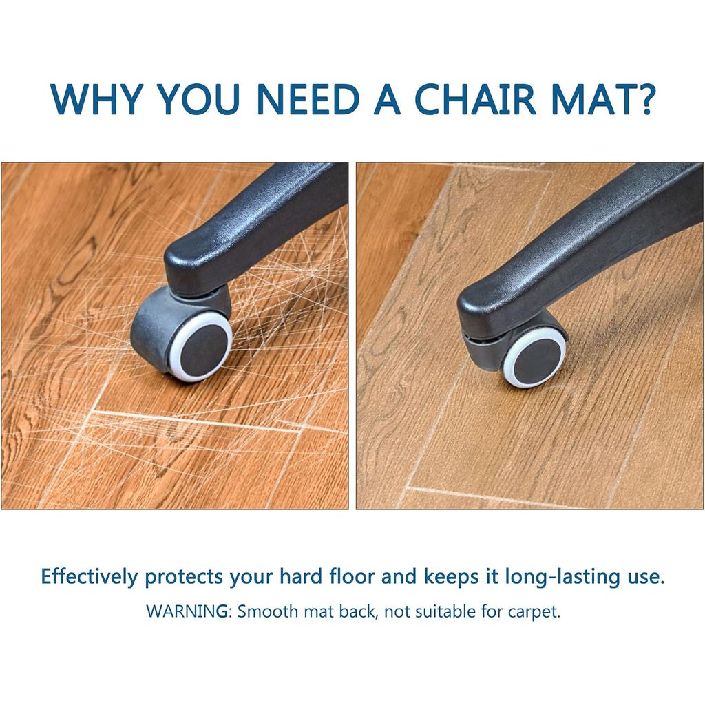 Office Chair Mat for Hard Floors 55" x 35"