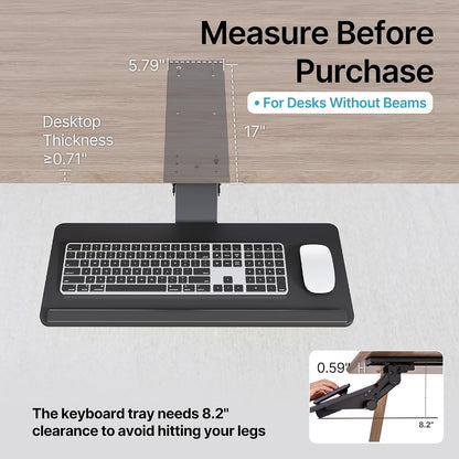 PEGZONE Keyboard Tray Under Desk Slide Out
