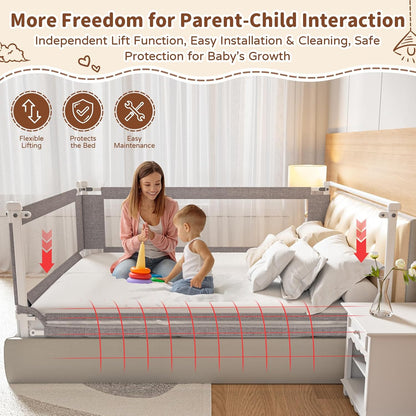 3-Piece Full Size Bed Rail for Toddlers - Height Adjustable Baby Bed Rail Guard