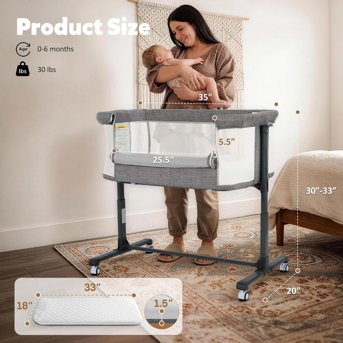 (New) Baby Bassinet Bedside