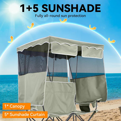 Double Camping Chair with Canopy