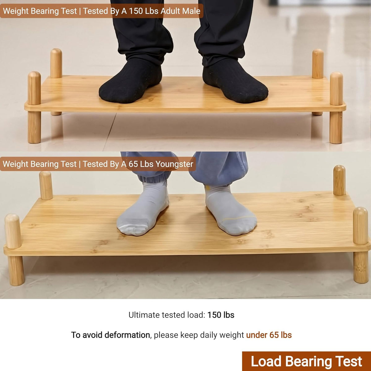 4‑Tier Expandable Freestanding Bamboo Bookshelf