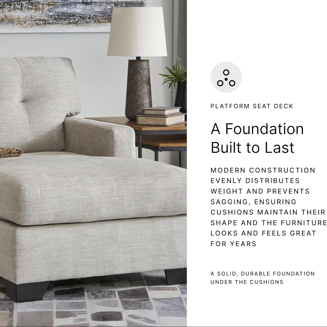 Ashley Mahoney Contemporary Tufted Upholstered Chaise