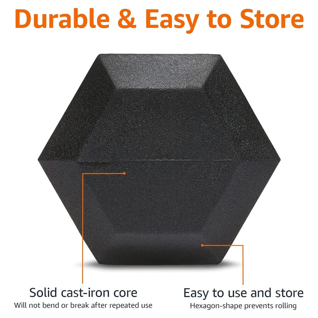 35lbs. Basics Rubber Hex Dumbbell Hand Weight