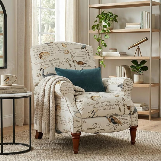 Sunset Trading Accent Recliner, Ivory/Brown/Gray