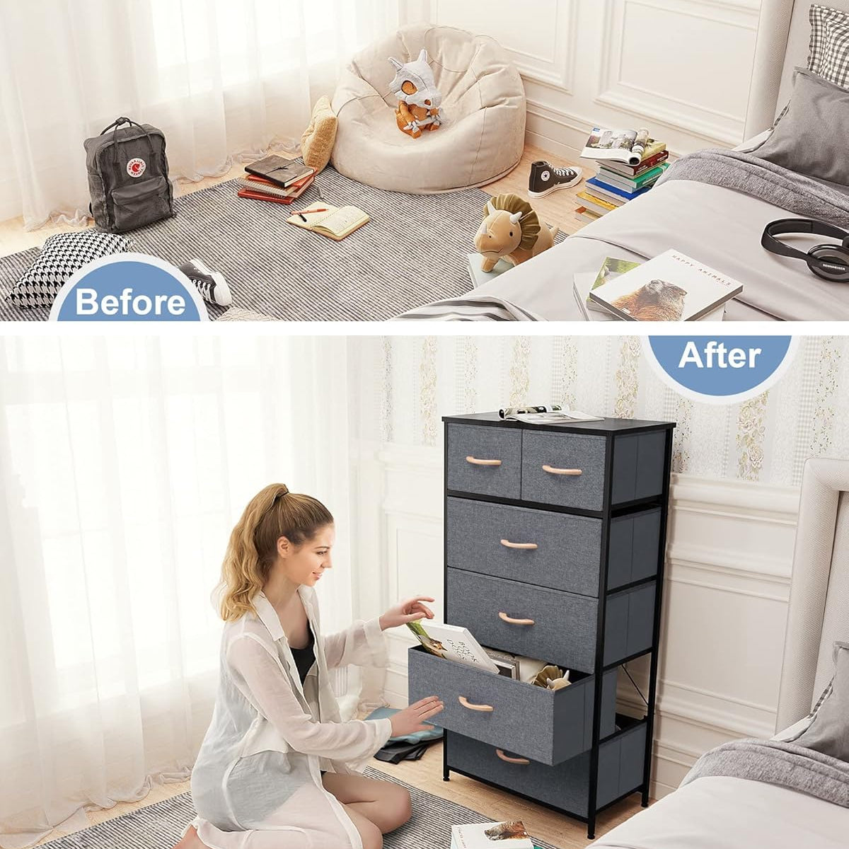 Vertical Storage Tower for Dresser