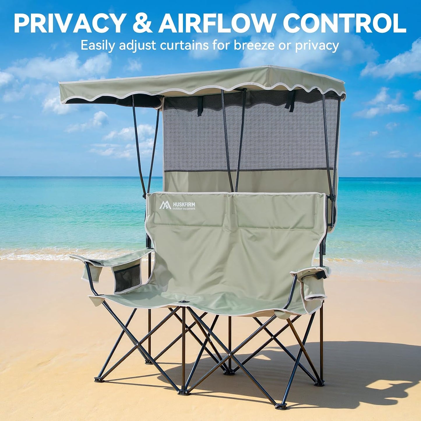 Double Camping Chair with Canopy