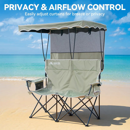 Double Camping Chair with Canopy