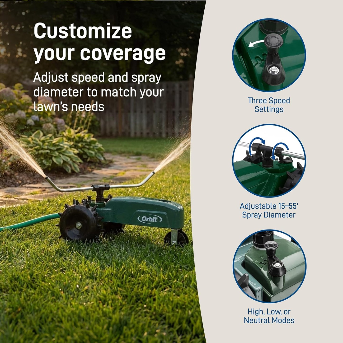 (New) Orbit Traveling Tractor Water Sprinkler