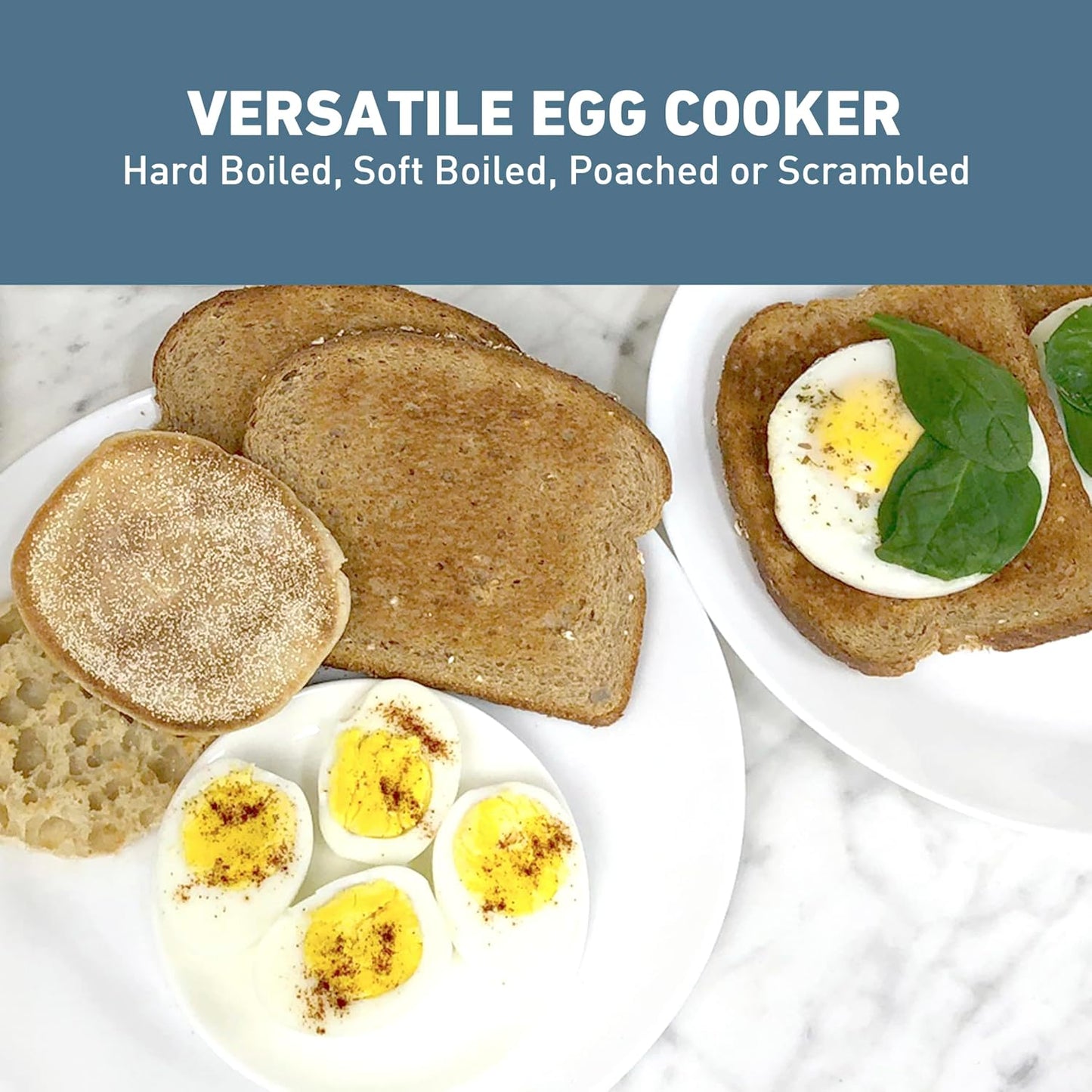 (New) West Bend Breakfast Station 2-Slice Toaster and Egg Cooker/Poacher with Removable Pre-Cooked Meat and Vegetable Warming Tray for Perfect Breakfast Sandwiches, 1200-Watts