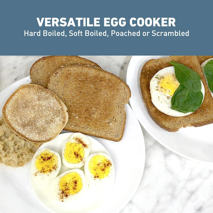 (New) West Bend Breakfast Station 2-Slice Toaster and Egg Cooker/Poacher with Removable Pre-Cooked Meat and Vegetable Warming Tray for Perfect Breakfast Sandwiches, 1200-Watts